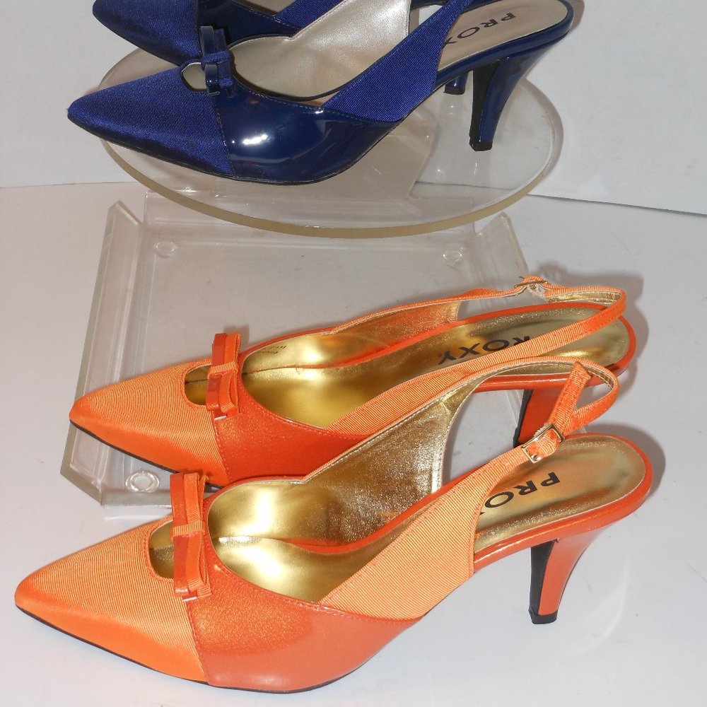 PROXY BLUE AND ORANGE SLINGBACK SHOE LOT SIZE 9.5